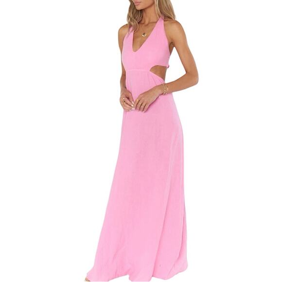 NWT Show Me Your MuMu Marisol Maxi Dress in Bubblegum Gauze Size XS Retail $198 - Picture 3 of 9